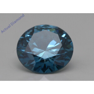 Round Cut Loose Diamond (0.56 Ct,Ocean Blue(Irradiated) Color,Si1 Clarity)