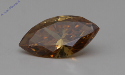 Marquise Cut Loose Diamond (0.72 Ct,Cognac Brown(Irradiated) Color,Si2 Clarity)