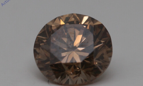 Round Cut Loose Diamond (0.93 Ct,Cognac Brown(Irradiated) Color,Vs Clarity)