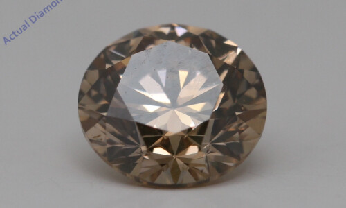 Round Cut Loose Diamond (1.12 Ct,Cognac Brown(Irradiated) Color,Si1 Clarity)