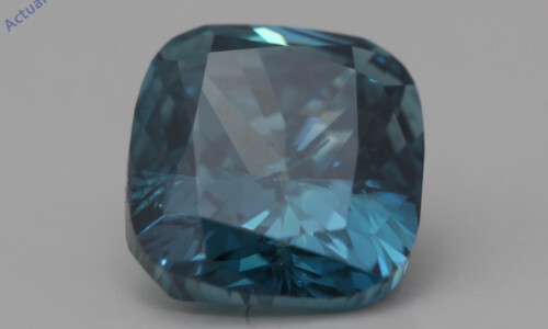 Cushion Cut Loose Diamond (1.01 Ct,Fancy Vivid Blue(Irradiated) Color,Si1 Clarity) Aig Certified