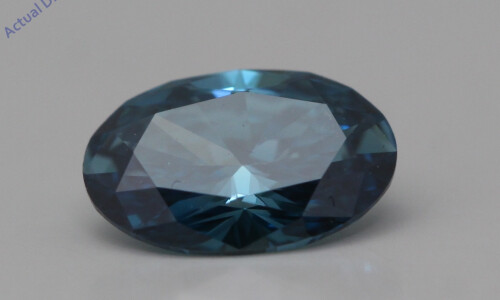 Oval Cut Loose Diamond (0.5 Ct,Blue(Irradiated) Color,Vs2 Clarity)