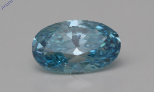 Oval Cut Loose Diamond (0.51 Ct,Blue(Irradiated) Color,Si1 Clarity)