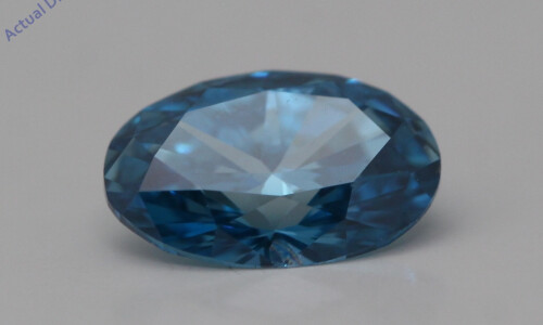 Oval Cut Loose Diamond (0.51 Ct,Ocean Blue(Irradiated) Color,Si1 Clarity)