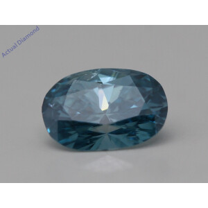 Oval Cut Loose Diamond (0.53 Ct,Sky Blue(Irradiated) Color,I1 Clarity)