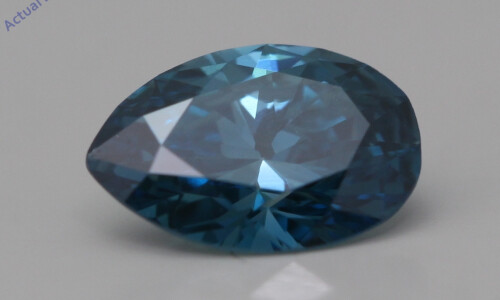 Pear Cut Loose Diamond (0.67 Ct,Ocean Blue(Irradiated) Color,Vs1 Clarity)