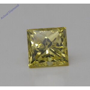 Princess Cut Loose Diamond (0.5 Ct,Yellow(Irradiated) Color,Vs2 Clarity)