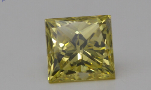 Princess Cut Loose Diamond (0.5 Ct,Yellow(Irradiated) Color,Vs2 Clarity)