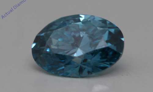 Oval Cut Loose Diamond (0.5 Ct,Sky Blue(Irradiated) Color,Vs1 Clarity)