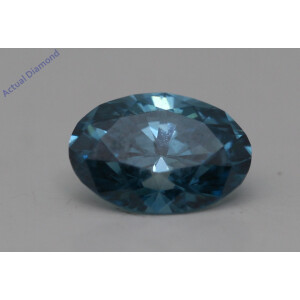 Oval Cut Loose Diamond (0.51 Ct,Sky Blue(Irradiated) Color,Vs1 Clarity)