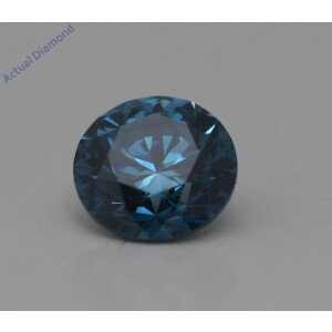 Round Cut Loose Diamond (0.39 Ct,Ocean Blue(Irradiated) Color,Vs1 Clarity)