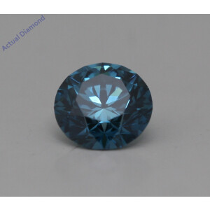 Round Cut Loose Diamond (0.35 Ct,Ocean Blue(Irradiated) Color,Vs1 Clarity)
