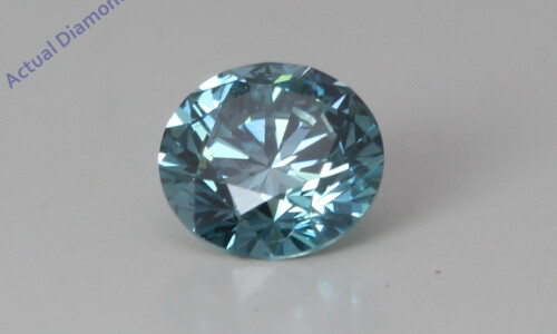 Round Cut Loose Diamond (0.41 Ct,Blue(Irradiated) Color,Si1 Clarity)