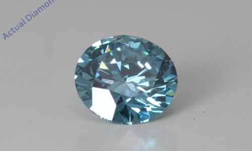 Round Cut Loose Diamond (0.4 Ct,Blue(Irradiated) Color,Si1 Clarity)