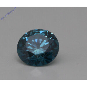 Round Cut Loose Diamond (0.57 Ct,Ocean Blue(Irradiated) Color,Vs1 Clarity)