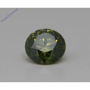Round Cut Loose Diamond (0.66 Ct,Green(Irradiated) Color,Si3 Clarity)