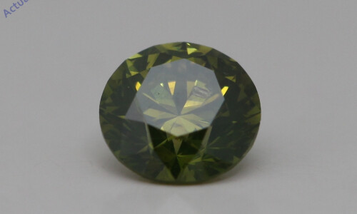 Round Cut Loose Diamond (0.66 Ct,Green(Irradiated) Color,Si3 Clarity)