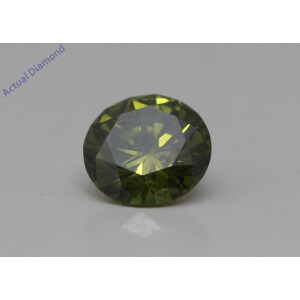 Round Cut Loose Diamond (0.58 Ct,Green(Irradiated) Color,Si2 Clarity)