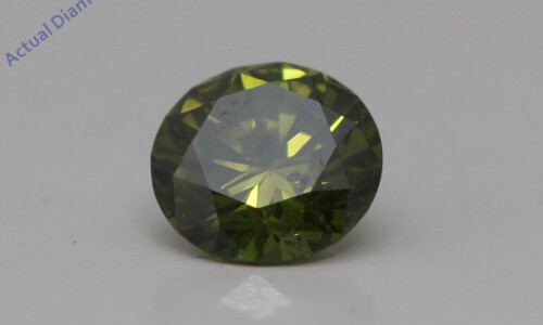 Round Cut Loose Diamond (0.58 Ct,Green(Irradiated) Color,Si2 Clarity)