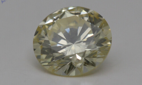 Round Cut Loose Diamond (0.75 Ct,Yellow(Irradiated) Color,Si1 Clarity)