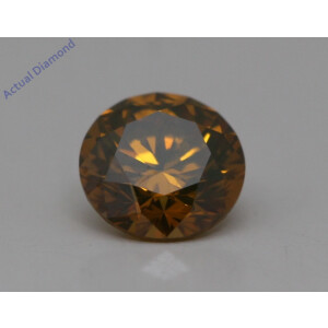 Round Cut Loose Diamond (0.32 Ct,Cognac Brown(Irradiated) Color,Vs1 Clarity)