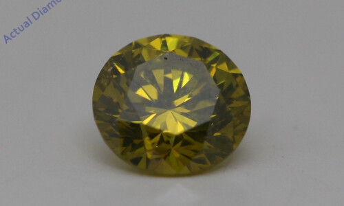 Round Cut Loose Diamond (0.3 Ct,Yellow(Irradiated) Color,Vs1 Clarity)