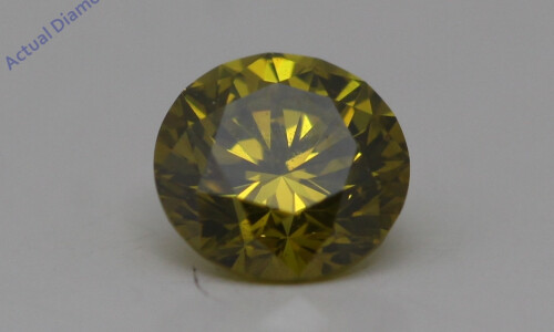 Round Cut Loose Diamond (0.32 Ct,Yellow(Irradiated) Color,Vs1 Clarity)