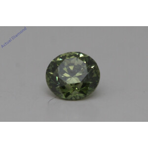 Round Cut Loose Diamond (0.3 Ct,Olive Green(Irradiated) Color,Vs1 Clarity)