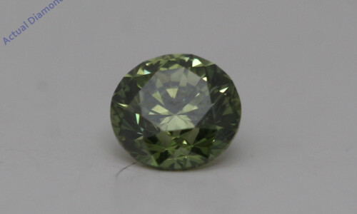 Round Cut Loose Diamond (0.3 Ct,Olive Green(Irradiated) Color,Vs1 Clarity)