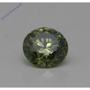 Round Cut Loose Diamond (0.31 Ct,Olive Green(Irradiated) Color,Vs1 Clarity)