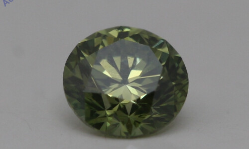 Round Cut Loose Diamond (0.31 Ct,Olive Green(Irradiated) Color,Vs1 Clarity)