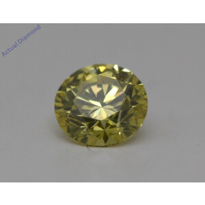 Round Cut Loose Diamond (0.41 Ct,Yellow(Irradiated) Color,Vs1 Clarity)