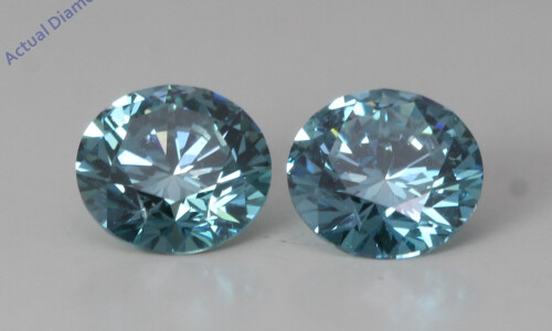 A Pair Of Round Cut Loose Diamonds (0.81 Ct,Blue(Irradiated) Color,Si1 Clarity)