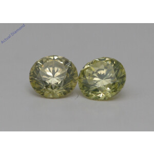 A Pair Of Round Cut Loose Diamonds (0.8 Ct,Yellow(Irradiated) Color,Vs1 Clarity)