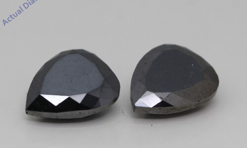 A Pair Of Pear Cut Loose Diamonds (7.28 Ct,Black(Irradiated) Color,Clarity)