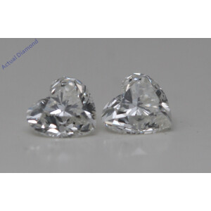 A Pair Of Heart Cut Natural Mined Loose Diamonds (0.6 Ct,I Color,Vs2-Si1 Clarity)