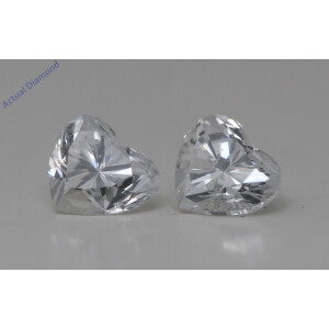 A Pair Of Heart Cut Natural Mined Loose Diamonds (0.62 Ct,G Color,Si1-Si2 Clarity)