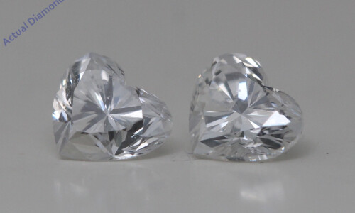 A Pair Of Heart Cut Natural Mined Loose Diamonds (0.62 Ct,G Color,Si1-Si2 Clarity)