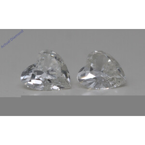 A Pair Of Heart Cut Natural Mined Loose Diamonds (0.67 Ct,H Color,Si1-Si2 Clarity)