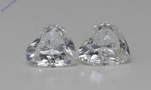 A Pair Of Heart Cut Natural Mined Loose Diamonds (0.76 Ct,I Color,Si2 Clarity)