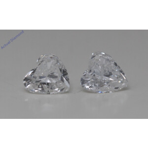 A Pair Of Heart Cut Natural Mined Loose Diamonds (0.8 Ct,F Color,Si1-Si2 Clarity)