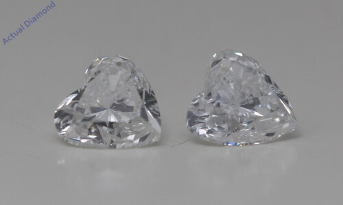 A Pair Of Heart Cut Natural Mined Loose Diamonds (0.8 Ct,F Color,Si1-Si2 Clarity)