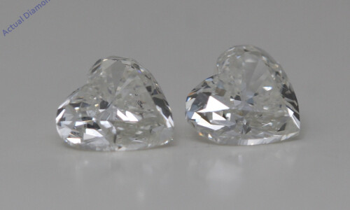 A Pair Of Heart Cut Natural Mined Loose Diamonds (0.91 Ct,I Color,Si2 Clarity)