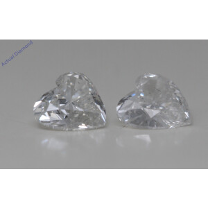 A Pair Of Heart Cut Natural Mined Loose Diamonds (0.98 Ct,F Color,Si1-Si2 Clarity)