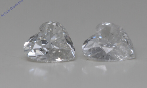 A Pair Of Heart Cut Natural Mined Loose Diamonds (0.98 Ct,F Color,Si1-Si2 Clarity)
