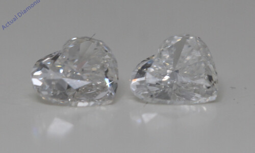A Pair Of Heart Cut Natural Mined Loose Diamonds (1.04 Ct,G Color,Vs2-Si1 Clarity)