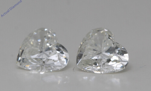A Pair Of Heart Cut Natural Mined Loose Diamonds (1.06 Ct,I Color,Vs2-Si1 Clarity)