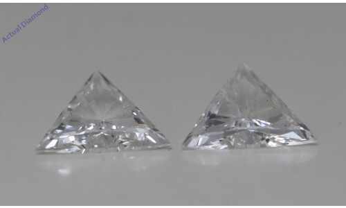 A Pair Of Triangle Cut Natural Mined Loose Diamonds (0.57 Ct,F Color,Si1-Si2 Clarity)