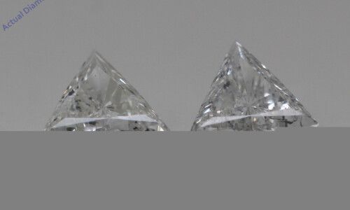 A Pair Of Triangle Cut Natural Mined Loose Diamonds (0.58 Ct,I Color,I1 Clarity)