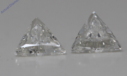A Pair Of Triangle Cut Natural Mined Loose Diamonds (0.68 Ct,I Color,Si2 Clarity)